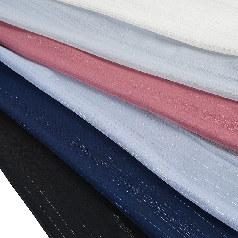 75D nepravidelný strieborný hodvábny šifónový krep