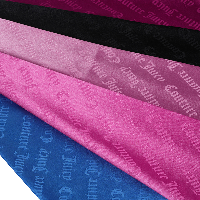 75D Stretch Satin Letter Jacquard Fabric