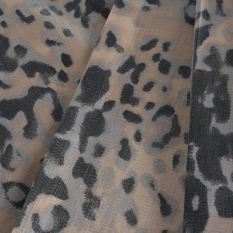 20d*21s zahustená zlatá bavlnená látka s malou leopardou potlačou