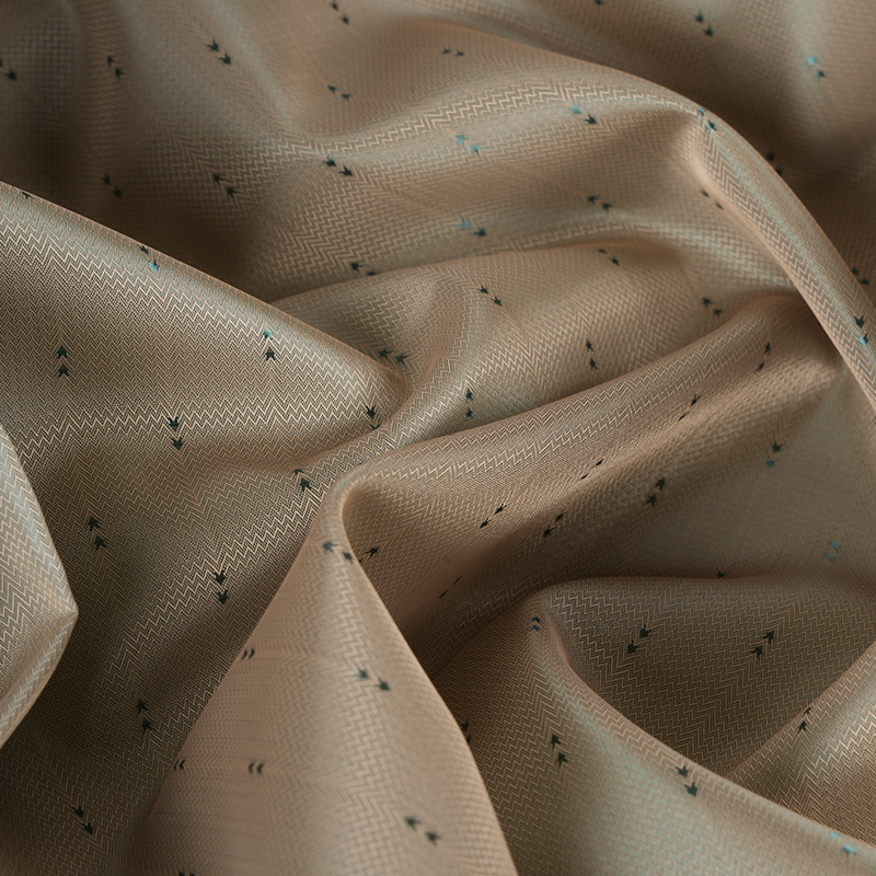 Polyesterový žakár s vlnitými pruhmi s bielym vláknom