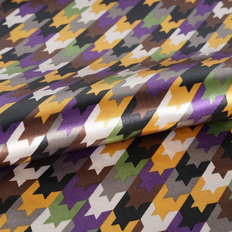 Polyester 50*75 Twisted Satin Geometric Satin Printing Látka