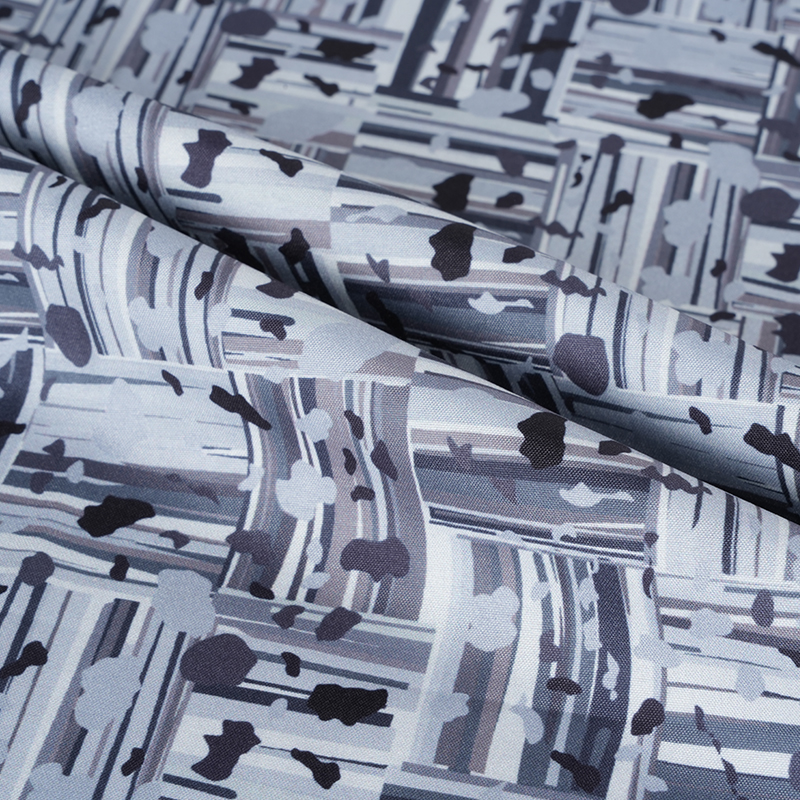 100D * 40S Cool hodvábna bavlna s abstraktným pozitívnym a negatívnym blokom pre digitálnu tlač