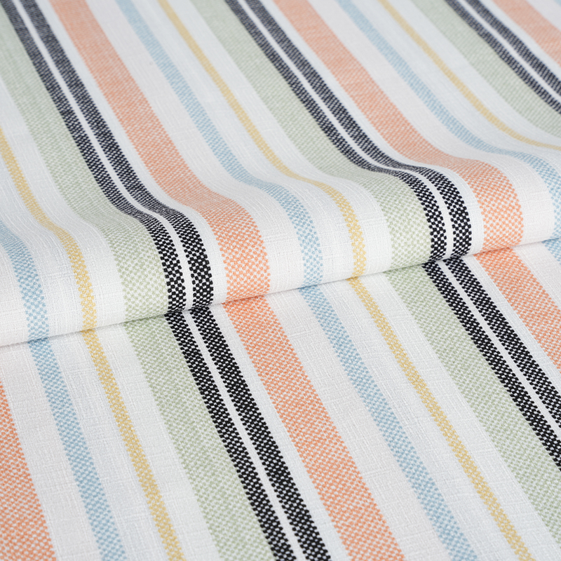 Tkanina s potlačou 75D False Twist Silk Bamboo Orchid Orange and Black Stripe