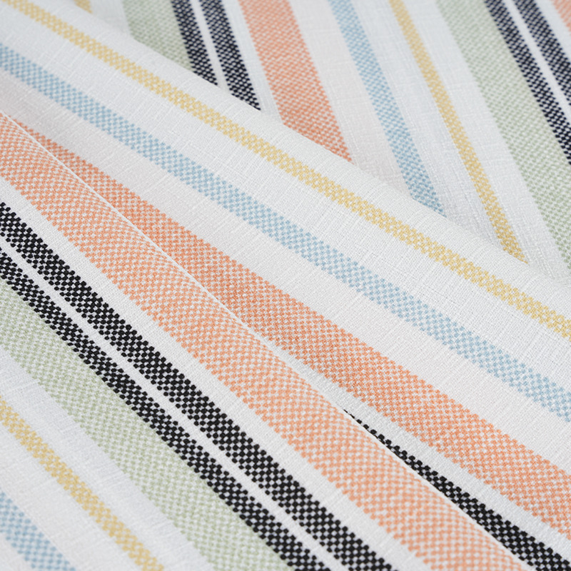 Tkanina s potlačou 75D False Twist Silk Bamboo Orchid Orange and Black Stripe