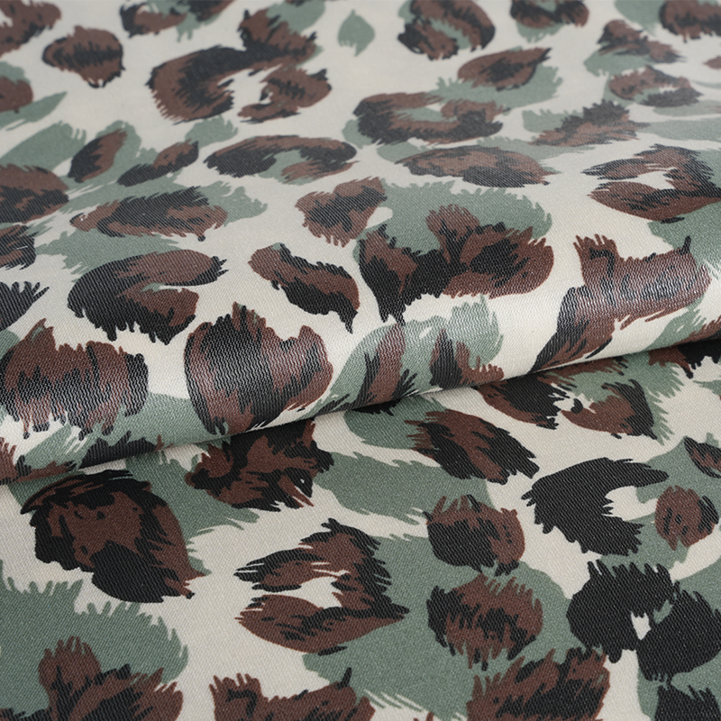 20D*21S zahustená zlatá bavlnená trojfarebná leopardí tkanina na potlač